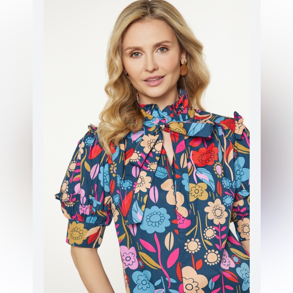 Mod Boutique Floral Ruffle Blouse - Multicolor